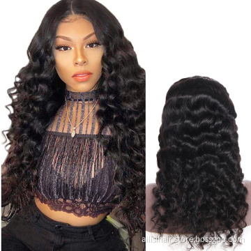 High Density 13*4 13*6 Transparent HD Front Lace Human Hair Brazilian Wigs Full Wig Human Hair Brazillian Hair Virgin Loose Wave